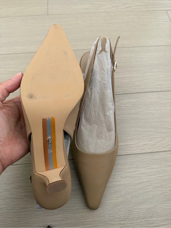 Sam Edelman Pointed Toe Slingback Kitten Heels in Tan main image 1